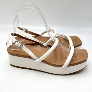 Chinese‎ Laundry Womens Size 6 Skippy White Vegan Leather Platform Sandals Shoes